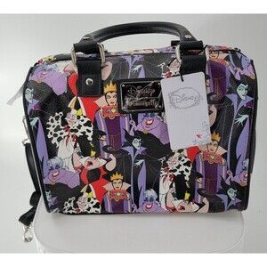 Loungefly Disney Villains Classic All Over Print Faux Leather Crossbody Handbag